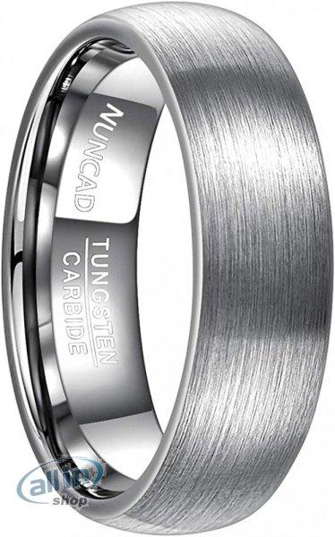 NUNCAD Tungsten volfrám férfi gyűrű szálcsiszolt felülettel, ezüst
színű 7 mm-es (61-es) 