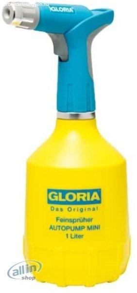 GLORIA AutoPump Mini, 1 liter, akkumulátorral működő finom permetezőgép,
sárga, kék