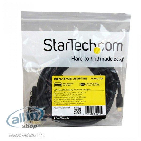 StarTech.com adapter , Mini DisplayPort VGA-hoz 4,5 m, Mdp-VGA, 1920x1200,
fekete