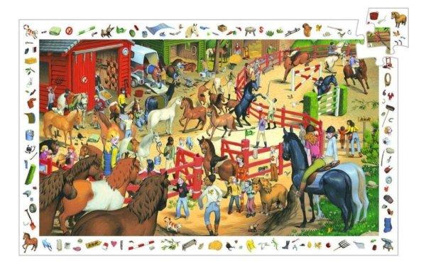 Elképesztő lovas bemutató, 200 db-os megfigyelő puzzle - Horse riding - 200
pcs - Djeco