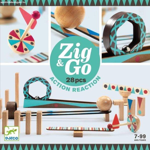 Gurul és borul - Dominós golyópálya 28 db-os - Zig & Go - 28 pcs - Djeco