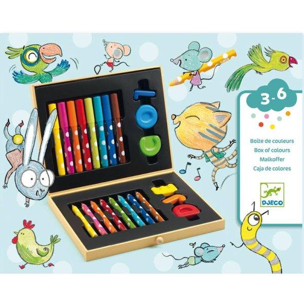 Kicsik művészkészlete - Művész készlet - Box of colours for toddlers -
DJ09010