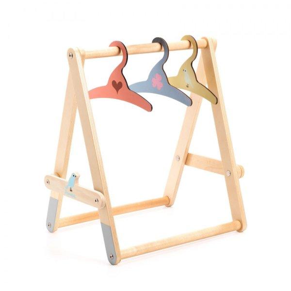 Játék ruhafogas vállfával Pomea játékbabákhoz - Szerepjátékhoz -
Clothes Rack & 3 hangers - DJ07861