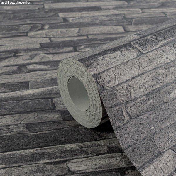 Wood'n stone szürke keskeny kőmintás tapéta 9142-24