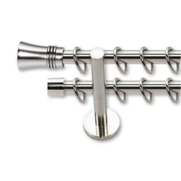Landhouse 16mm dupla fém karnisgarnitúra inox Apszis véggel