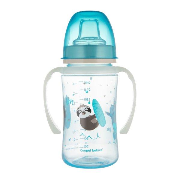 Canpol babies Cseppmentes Szilikon tanulópohár világító fogantyúval 240ml
(6h+) Exotic Animals - Kék