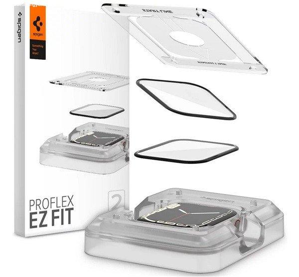 SPIGEN EZ FIT kijelzővédő üveg 2db (2.5D, 0.2mm, ultravékony, 9H) FEKETE
Apple Watch Series 7 45mm
