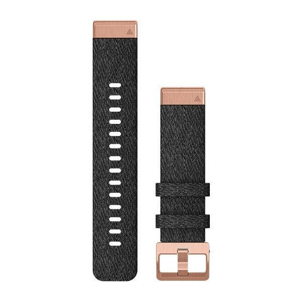 Óraszíj Garmin 20 mm nylon fekete nylon, Rose Gold csat (QuickFit) Fenix 6S
Okosórához