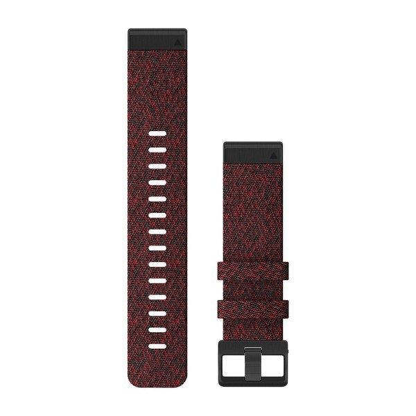 Óraszíj Garmin 22 mm piros nylon, fekete csat (QuickFit) Fenix 6 Okosórához