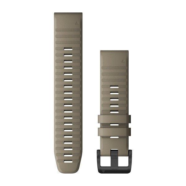 Óraszíj Garmin 22 mm sötét homokkő szilikon, fekete csat (QuickFit) Fenix 6
Okosórához