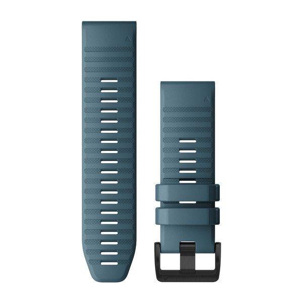 Óraszíj Garmin 26 mm tópart kék szilikon, fekete csat (QuickFit) Fenix 6X
Okosórához