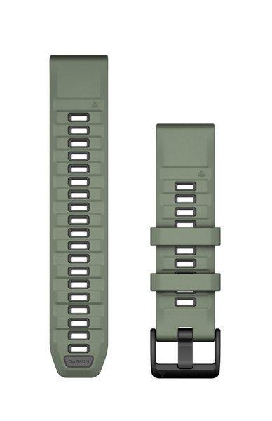 Óraszíj Garmin 22 mm oliva/szürke szilikon (QuickFit) Okosórához