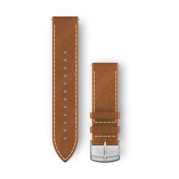 Óraszíj Garmin 20 mm barna bőr, ezüst csat (Quick Release) Vivomove HR
Okosórához