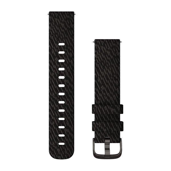 Óraszíj Garmin 20 mm fekete nylon, szürke csat (Quick Release) Vivomove 3
Okosórához