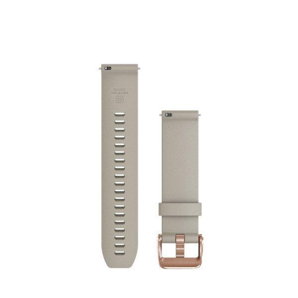 Óraszíj Garmin 20 mm világos homokkő szilikon, Rose Gold csat (Quick
Release) Okosórához