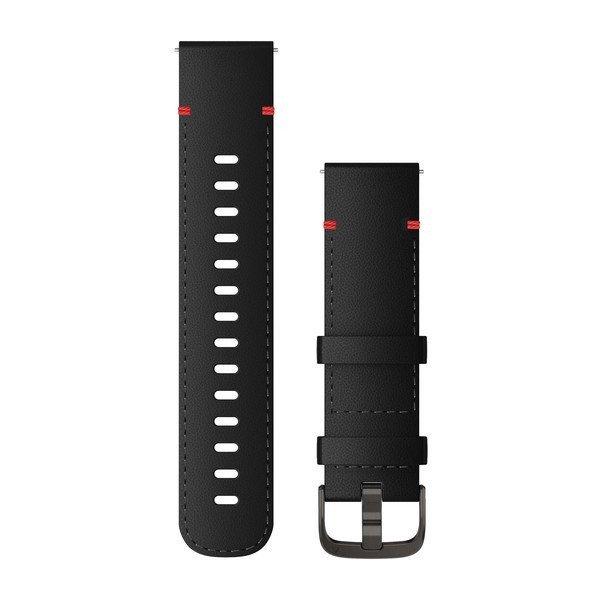 Óraszíj Garmin 22 mm fekete bőr, szürke csat (Quick Release) Vívoactive 4
130-200 mm Okosórához