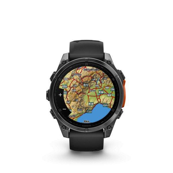 Garmin fenix 8 47mm AMOLED sötétszürke, fekete szilikon szíjjal (ED)
Okosóra