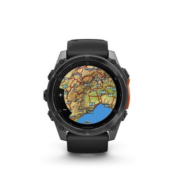 Garmin fenix 8 51mm AMOLED, sötétszürke, fekete szilikon szíjjal (ED)
Okosóra