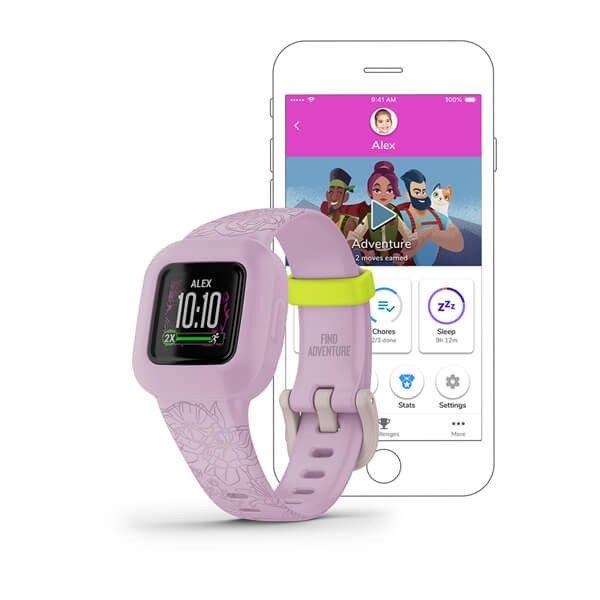 Garmin vivofit jr. 3 Lila virág állítható szíjjal Okosóra