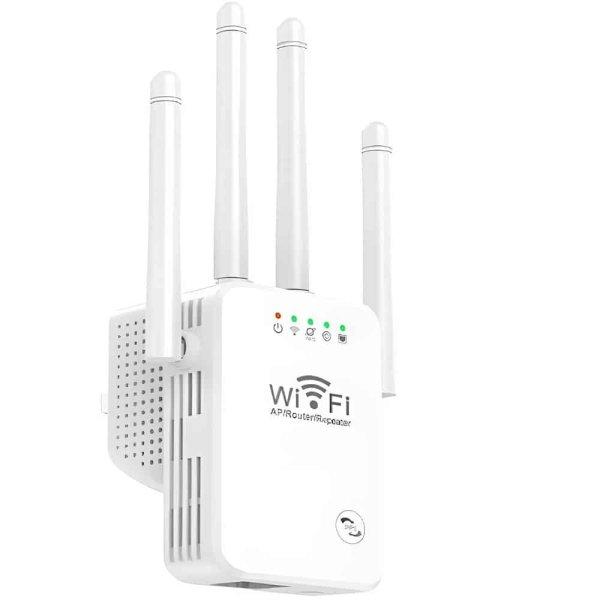 Vezeték nélküli jelerősítő – 4
antennás WIFI hatótávolság-bővítő 300 Mbps
sebességgel, fejlett biztonsági funkciókkal (BBV)