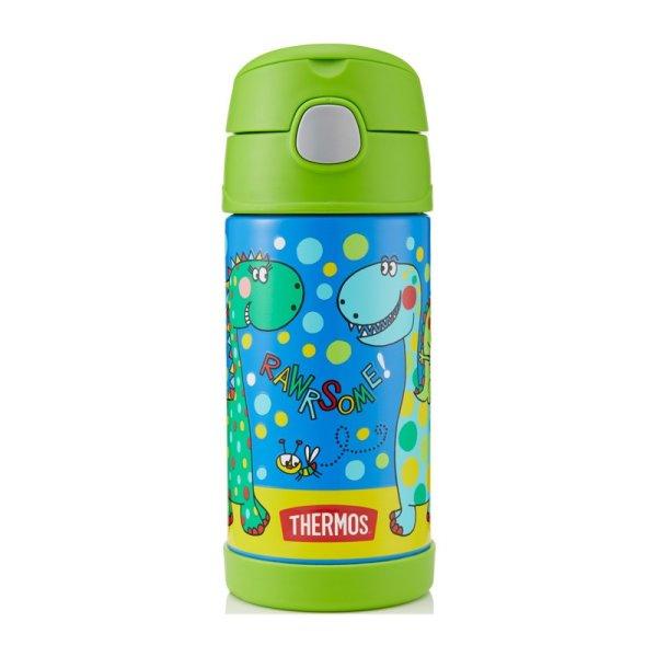 Thermos FUNtainer Gyermek termosz szívószállal - dinoszaurusz 355
ml