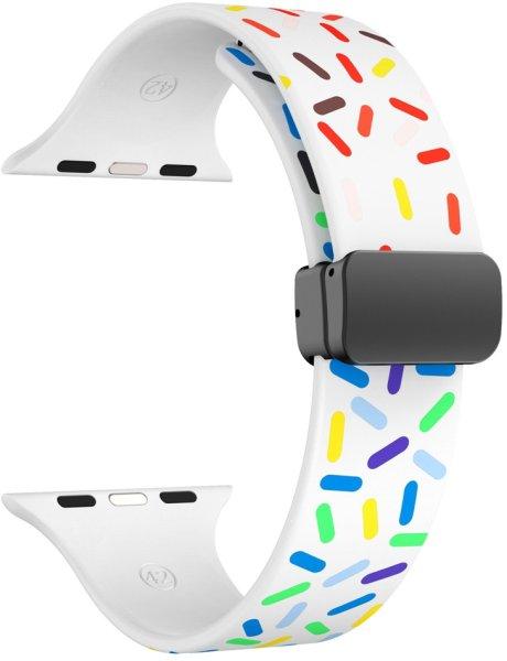 4wrist Színes mintázatú szilikon szíj Apple Watch-hoz
42/44/45/49 mm - Fehér