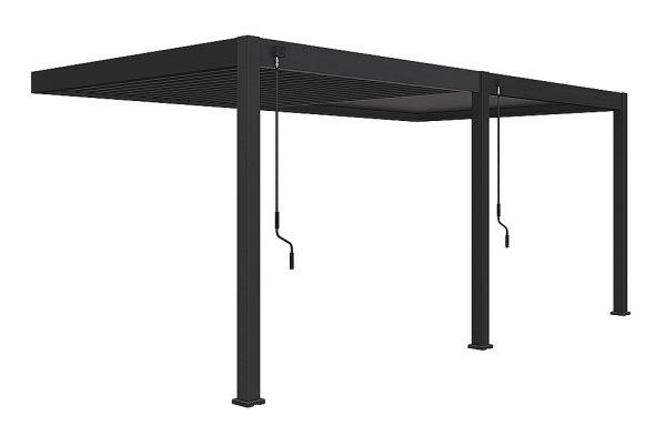 Kerti alumínium pergola a falhoz 6x3 m (antracit)