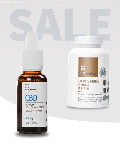 CBD Olaj 500 mg + Gomba-trió kapszula