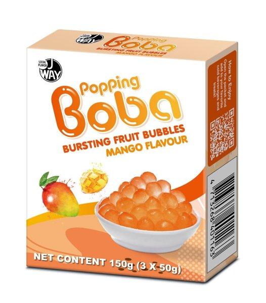 JWAY Popping Boba Bursting Fruit Bubbles Mango ízű Boba gyöngy 150g