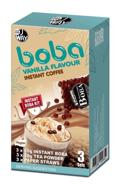 JWAY Boba Vanilla Flavour Instant Coffee Boba vaníliás kávé ízű tea
készítő 3db-os szett 234g