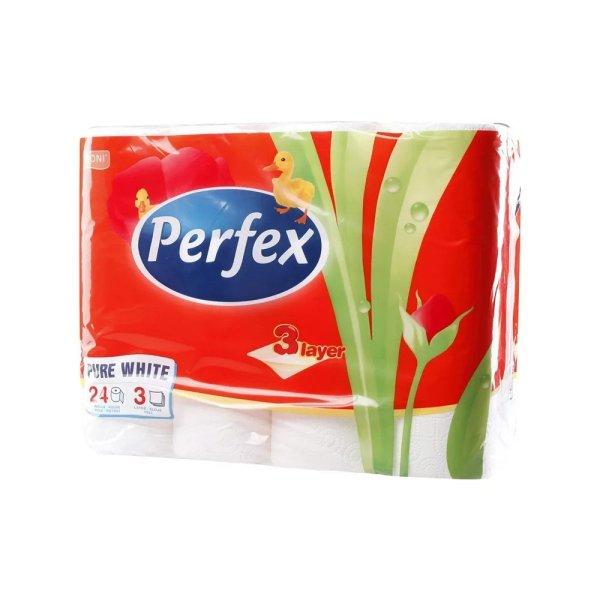 Toalettpapír 3 rétegű 100% cellulóz 24 tekercs/csomag Boni Perfex hófehér