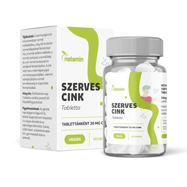 Netamin szerves cink 20mg tabletta 60 db