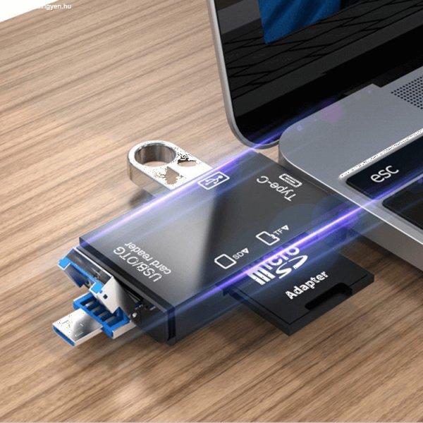 USB C - USB A csatlakozású microSD kártya olvasó