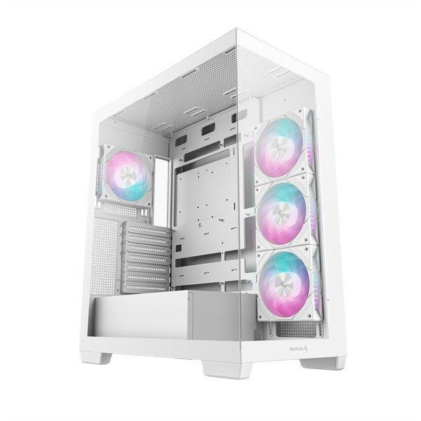 DeepCool Számítógépház - CG580 4F WH (fehér, ablakos, 4x12cm A-RGB, BTF,
ATX, 2xUSB3.0, 1xUSB2.0)