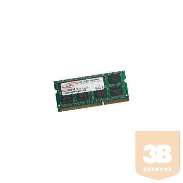 CSX Notebook 4GB DDR3 (1600Mhz, 512Mx8) CL11 SODIMM memória (Low Voltage
1,35V!)