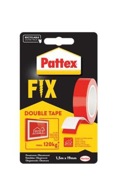 Ragasztószalag, kétoldalas, 19 mm x 1,5 m, HENKEL "Pattex Fix 120
kg", piros