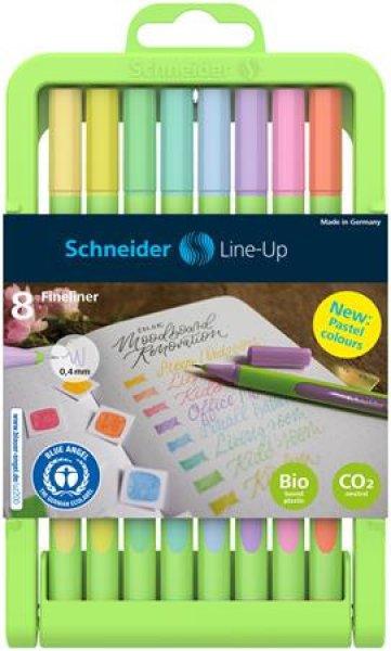 Tűfilc készlet, 0,4 mm, SCHNEIDER "Line-Up Pastel", 8 különböző
pasztell szín