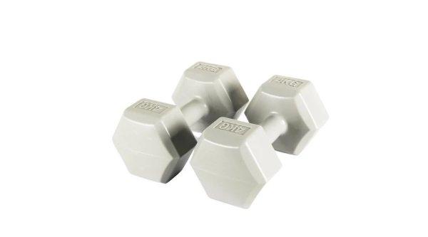 Kézisúlyzó 2x4 kg hatszögletű szürke PRO-Sport