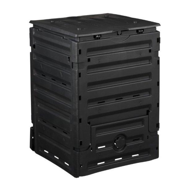 Thermo compost bin 300 l black plastic knock-down H90x60x60cm