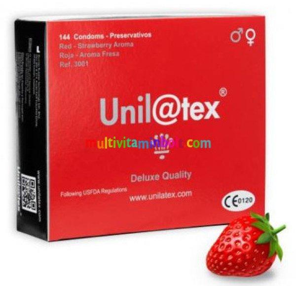 UNILATEX Eper ízű óvszer 144 db, latex, normál méret