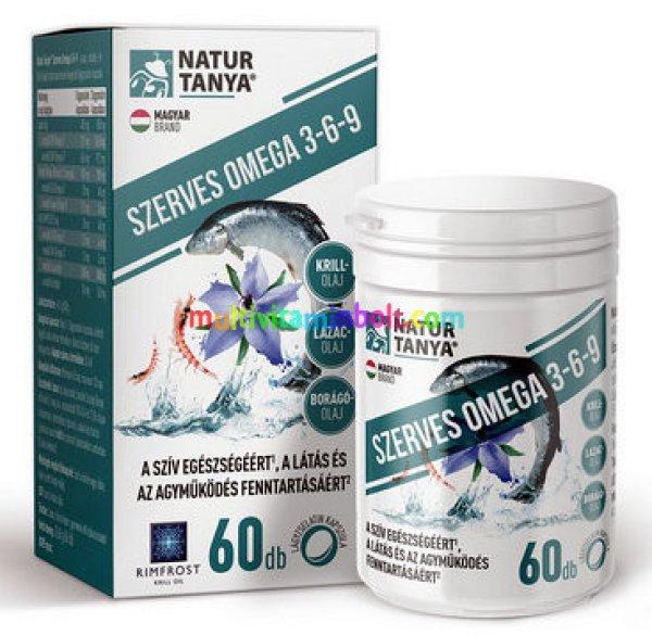 Szerves Omega 3-6-9 zsírsavak 60 db kapszula, 3- féle természetes
olajforrásból, standardizált lazac-, borágó- és krill olaj - Natur Tanya