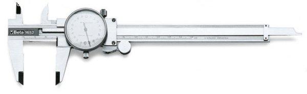 Beta 1652 Órás tolómérő nemesített acélból kemény műanyag dobozban,
pontosság 0.02 mm