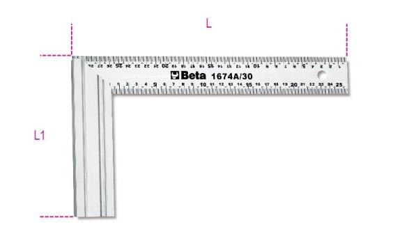 Beta 1674A 400 Asztalos derékszög, a szár acélból, az alaplap
alumíniumból készült