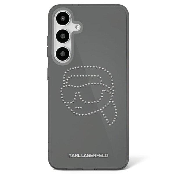 Karl Lagerfeld Rhinestones Karl Head Logo tok Samsung Galaxy S25 - fekete