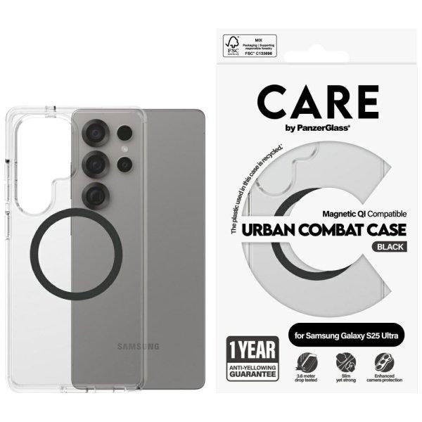 PanzerGlass Flagship Urban Combat Black QI MagSafe-kompatibilis tok Samsung
Galaxy S25 Ultra - átlátszó