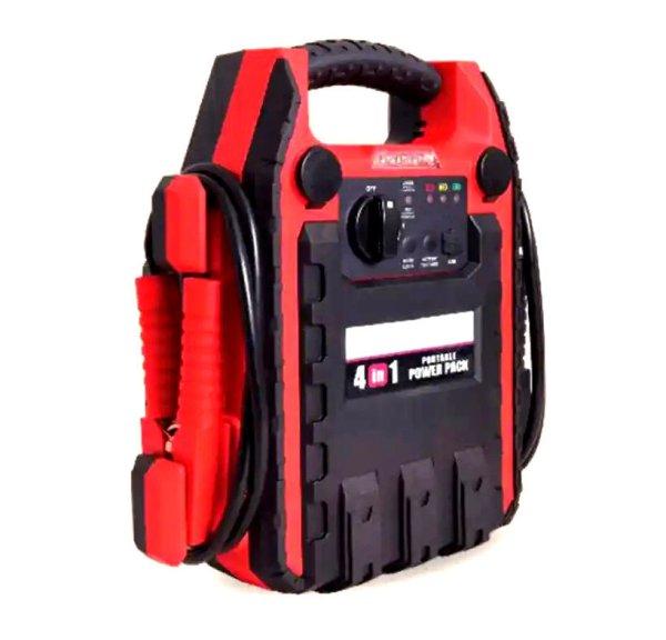 Auchan 12V Booster 4 in 1 Jump Starter hordozható indításrásegítő, 17 Ah
900 A / 400W PowerBank, 12V bikázó, indítóakku, munkalámpa és kompresszor
3000 cm3 diesel / 4000 cm3 benzinmotorokhoz