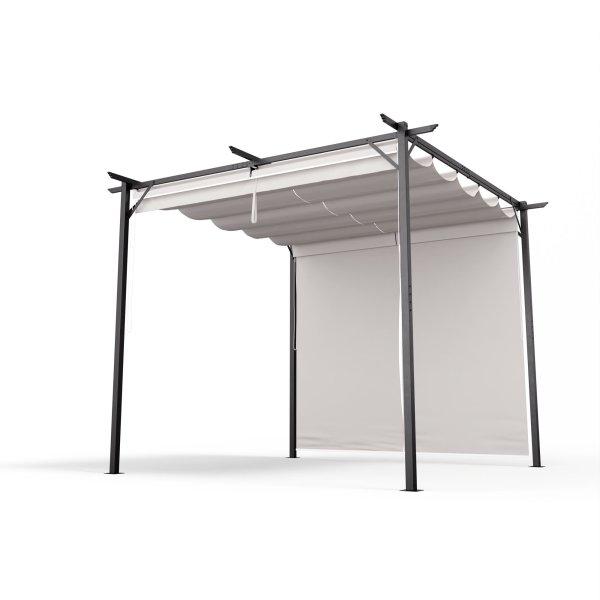 Blumfeldt Pantheon Robust, pergola, 3 x 3 m, oldalsó redőnyökkel,
időjárásálló porszórt acél