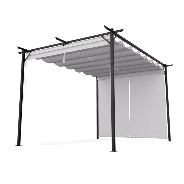 Blumfeldt Pantheon Robust, pergola, 3 x 4 m, oldalsó redőnyökkel,
időjárásálló porszórt acél