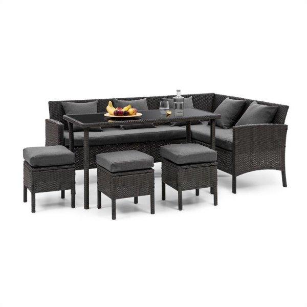 Blumfeldt Titania Dining Lounge Set, kerti ülőgarnitúra készlet,
fekete/sötétszürke