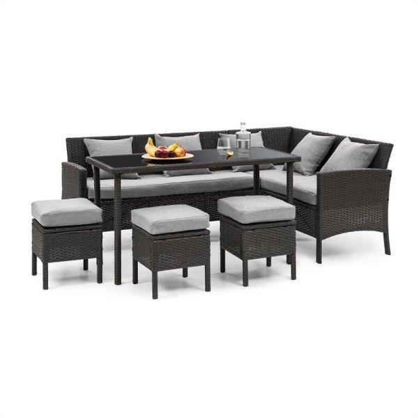 Blumfeldt Titania Dining Lounge Set, kerti ülőgarnitúra készlet,
fekete/világosszürke